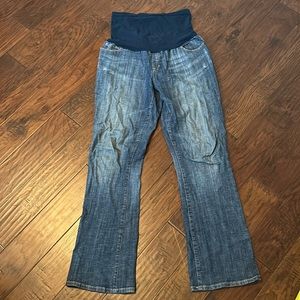 Motherhood Maternity Boot Cut Jeans. Distressed. Size L
